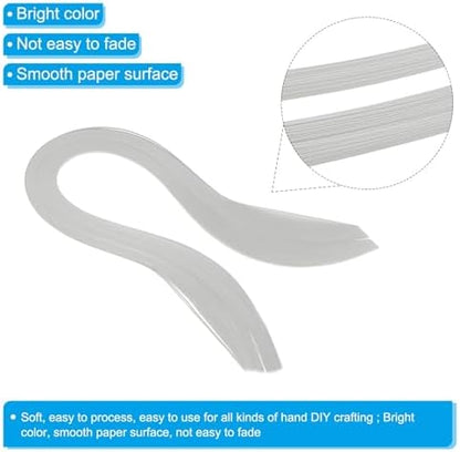PATIKIL Quilling Strips Paper 600pcs 1.5mm 39cm Origami Paper Quilling Kits for Art DIY Hand Craft Christmas, Light Grey - Image 3
