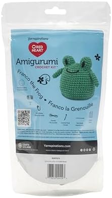 Red Heart Amigurumi Yarn Kit for Beginners, Franco The Frog by RedHeart