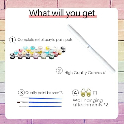 Jiqinsiye Adults Paint by Number Kits,Fruit Basket Painting by Number Kits on Canvas,Large Color by Numbers Adult Watercolor Gifts for Friends Wall Decor - Image 4
