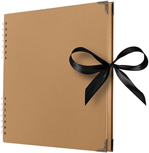Scrapbook Album, 80 Pages, 11 x 11 Inch, Brown Photo Album, Scrap Book by Bstorify