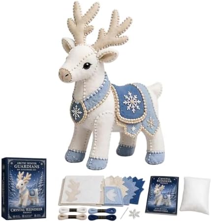 Arctic Winter Guardians DIY Patchwork Kit, Felt Animal Sewing Kit for Beginners, 3D Stuffed Animals Mythical Creature for Adult, Pre-Cut Handmade Craft Kit for Home Decor & Creative Gift (Color9) by Unknown