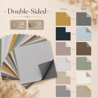 Nature Scrapbook Paper Pad 6x6 Double Sided, Earthy Patterned Paper Pack - Decorative Craft Cardstock & Scrapbooking Supplies for Card Making, Junk Journal Ephemera, Mini Albums - Image 4