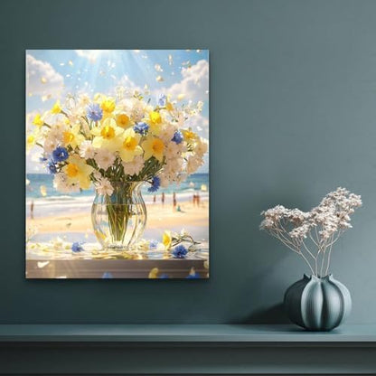 Banket Paint by Numbers Kit for Adults Beginner Flower DIY Oil Painting Kits for Adults Bottle Flowers Easy Adult Paint by Number Kits on Canvas Color by Numbers for Gifts Home Wall Decor 16x20 Inch - Image 2