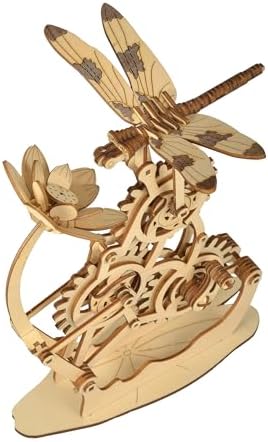 Aida & Hani Wooden Dragonfly Toys 3D Puzzle Toy Creative DIY Assembly Mechanical Wood with Mortise and Tenon Structure Jigsaw Toy Ornament by Unknown