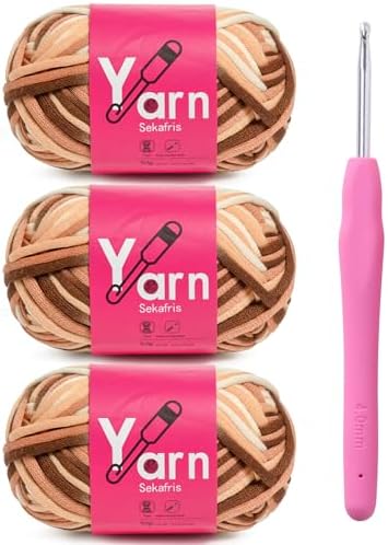 Beginner Yarn for Crocheting Cotton Crochet Yarn #4 A8 by Sekafris