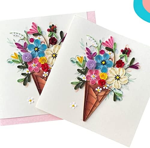 Quilling Card 3D Greeting Cards, handmade birthday card, handcrafted cards for all occasions, flower bundle - Image 5