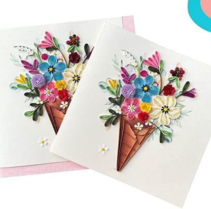 Quilling Card 3D Greeting Cards, handmade birthday card, handcrafted cards for all occasions, flower bundle - Image 5