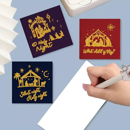 12Pcs DIY Diamond Art Greeting Cards Kit with Envelopes&Tools - Create Your Own Sparkling Birthday, Thank You, Holiday Cards for Adults & Beginners(Faith) - Image 6