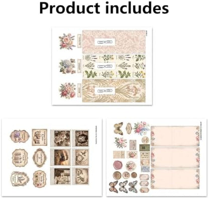 Countryside Whispers Junk Journal Folio Kit, Vintage Scrapbook DIY Handcraft Supplies, Creative Mini Folder & Booklet Making Set for Handmade Art Projects - Image 5