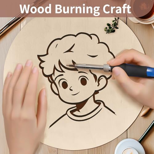 12 Inch Unfinished Wood Circles, 4-Pack Blank Rounds with Brush for Crafts - Image 6