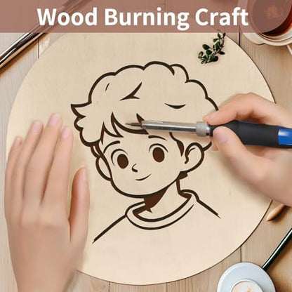 12 Inch Unfinished Wood Circles, 4-Pack Blank Rounds with Brush for Crafts - Image 6