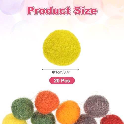 PATIKIL Wool Felt Balls Beads Wool Felting Pom 1cm 10mm Yellow for Home Decor DIY Crafts Handcrafts Project Pack of 20 - Image 2