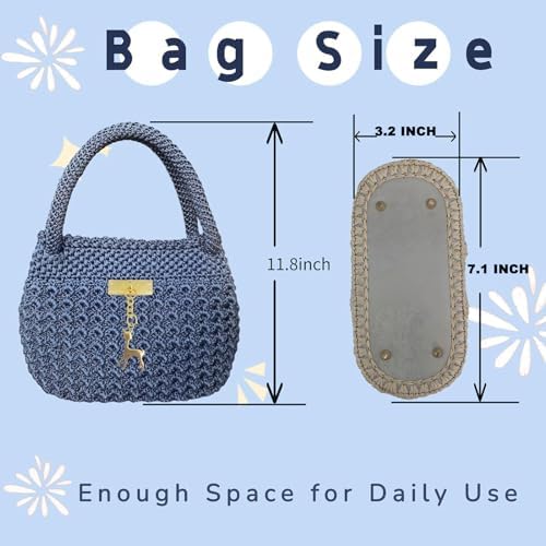 SHENJILL Phoenix Tail Bag Crochet Kit for Beginners Hand Bag Crochet Kit with Step-by-Step Videos and Written Instruction Crocheting Kits for Adults Easy Starter Yarn for Crocheting (Jeans Blue) - Image 5