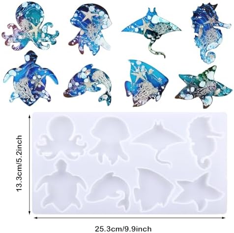 Resin Molds Silicone, 3 PCS Sea Animal Epoxy Resin Molds Frog Lizard Snails Silicone Resin Moulds 3D Lifelike Silicone Molds for Epoxy Resin, DIY Keychain Pendant, Home Decoration - Image 6