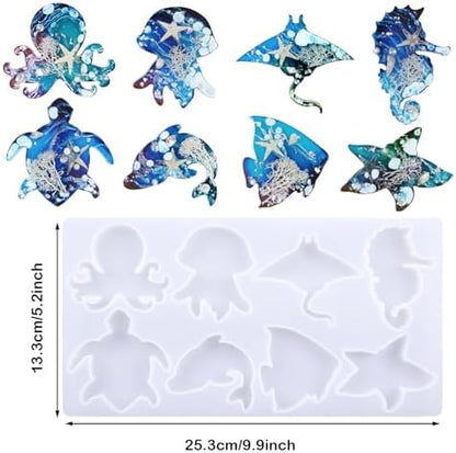 Resin Molds Silicone, 3 PCS Sea Animal Epoxy Resin Molds Frog Lizard Snails Silicone Resin Moulds 3D Lifelike Silicone Molds for Epoxy Resin, DIY Keychain Pendant, Home Decoration - Image 6