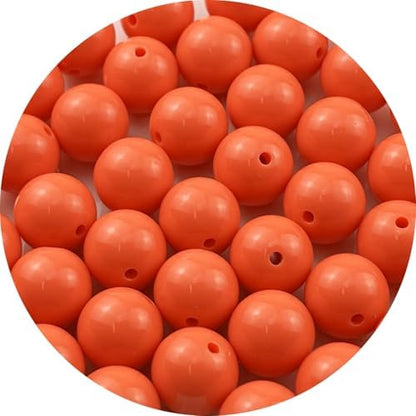 40pcs Acrylic Round Beads for Crafts 16mm Resin Candy Color Spacer Beads with Hole for Jewelry Making Sewing Crafts Decoration Necklaces Bracelets Earrings Supplies(Orange) by Unknown