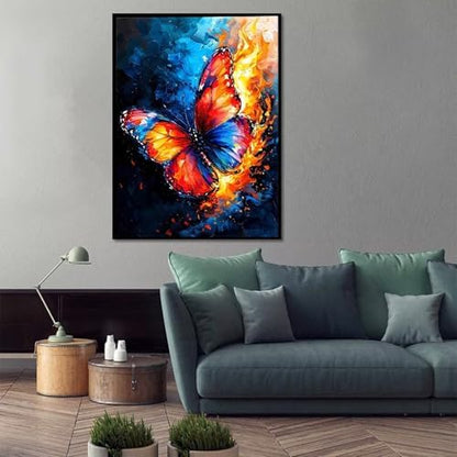 Paint by Numbers Kit for Adults Beginner, Animal Paint by Numbers Butterfly, DIY Easy Acrylic Watercolor Oil Painting Kit with Brushes, Arts and Crafts for Adult for Home Wall Decor 16x20 in 0-37 - Image 2