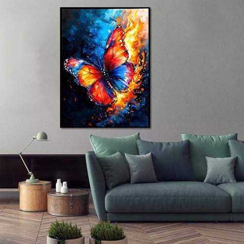 Paint by Numbers Kit for Adults Beginner, Animal Paint by Numbers Butterfly, DIY Easy Acrylic Watercolor Oil Painting Kit with Brushes, Arts and Crafts for Adult for Home Wall Decor 20x26 in B-38 - Image 2