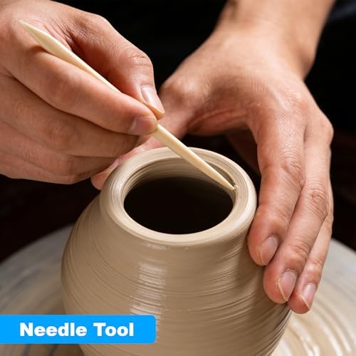 Acantha 35 PCS Pottery Tools Kit, Professional Ceramic Sculpting, Carving, and Air Dry Clay Kit for All Ages - Includes Trimming, Dotting, Embossing, Scoring, Fondant, Painting and Polymer Clay Tools - Image 4