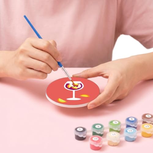 8 Pack Drinks Paint by Numbers Kits Coasters with Holder Cork Pads - Image 7