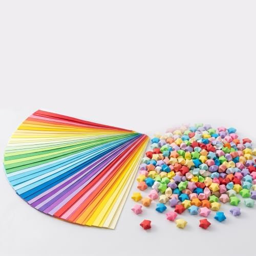 Origami Paper Stars, Colorful Handcraft Origami Lucky Star Paper DIY Paper Arts Creativity Hand Art Crafts (27 color mixed pack (1350) sheets) - Image 2