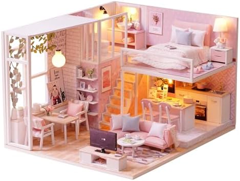 DIY Miniature Dollhouse Kit with Furniture Plus Dust Proof & Music Movement by TuKIIE
