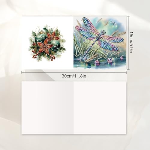 JISHSHAY 6 PCS Diamond Art Greeting Cards Dragonfly Diamond Painting Birthday Cards Animal Gem Art Gem Painting Mosaic Kits for Adults for Thanksgiving Anniversary Valentine Graduation All-Occasion - Image 2