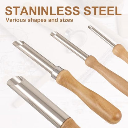 DIYOOHOMY Pottery Carving Tools Set, Clay Sculpting Tools with Straw Hole Puncher Needle Pottery Ribs Kit for Ceramic Polymer Clay Modeling, Drilling, Shaping, DIY Crafts Supplies (8) - Image 3