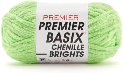 Premier Yarns Basix Chenille Brights, Kiwi, Super Bulky Weight, 5.3 oz,112 by Premier