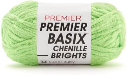 Premier Yarns Basix Chenille Brights, Kiwi, Super Bulky Weight, 5.3 oz,112 by Premier