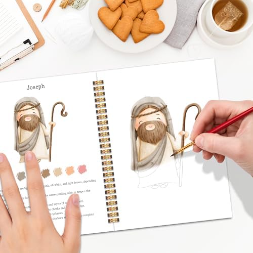 Easy Christianity Watercolor Workbook for Beginners, Water Coloring Book, 18 Colors Watercolor Paint Set, 12 Patterns Watercolor Kit, Faith-Based, Relaxing DIY Art Gift for Adults (Jesus) - Image 5