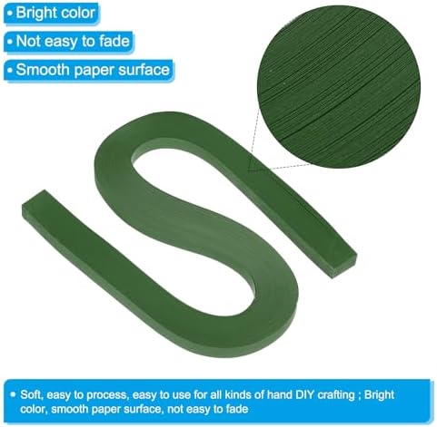 PATIKIL 240pcs Quilling Strips Paper 3/8"(10mm) 21"(54cm) Origami Paper Quilling Strip for Art DIY Hand Craft Christmas, Blackish Green - Image 3