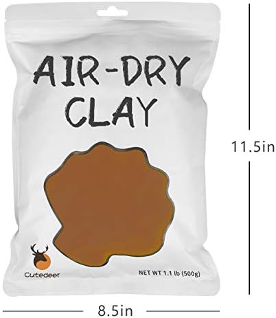 Cutedeer Brown Air Dry Clay, 1.1lb Foam Modeling Clay, Soft Squishy Molding for Kids Adults, Arts & Crafts Project Slime Supplies(1.1lb - 1 Pack, Brown) - Image 5