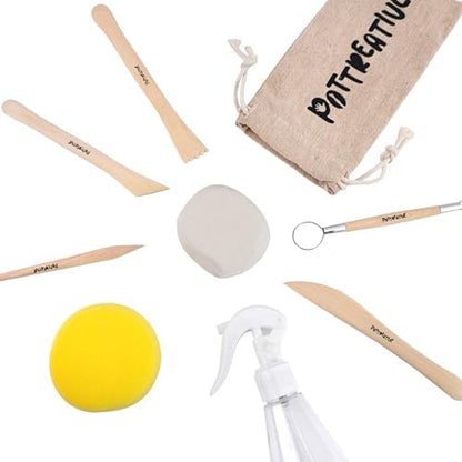 POTTREATIVE Air Dry Clay Kit for Adults, Pottery Starter Kit with Tools & Guide, DIY Craft Kit for Beginners, Date Night Activity, Art Hobby Gift Set - Image 5