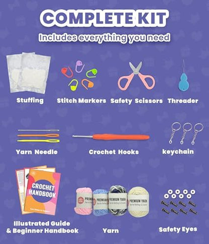 PAITIN Crochet Starter Kit – Easy DIY Craft Set for Adult Beginners, Handmade Yarn Art Project with Video Guidance (Manta Ray) - Image 6