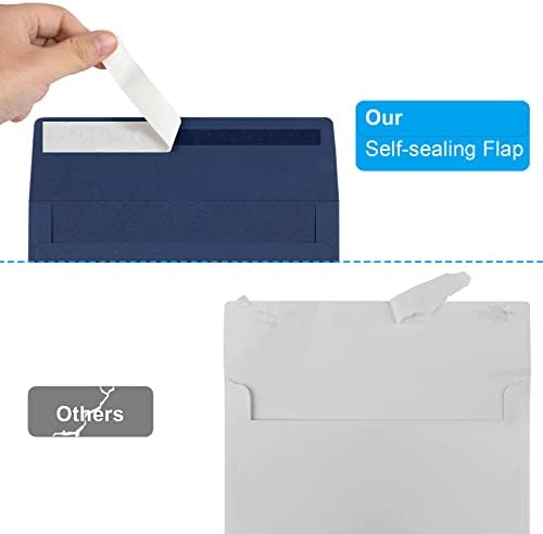 50 Packs 5x7 Envelopes A7 for Invitations, Printable Invitation Envelopes Self Seal for Weddings, Invitations, Photos, Greeting Cards, Mailing (Navy Blue) - Image 3