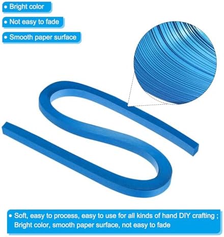 PATIKIL 60pcs Metallic Quilling Strips Paper 1cm(3/8") x 54cm Origami Paper Quilling Kits for Adults Beginner Art DIY Craft Christmas, Blue - Image 3