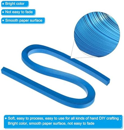 PATIKIL 60pcs Metallic Quilling Strips Paper 1cm(3/8") x 54cm Origami Paper Quilling Kits for Adults Beginner Art DIY Craft Christmas, Blue - Image 3