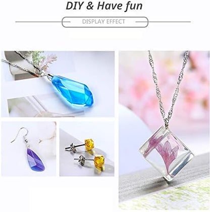 250g UV Resin Clear No Odor, Resin Jewelry Making Starter Kit with UV Lamp + Mini Electric Drill + 900pcs Jewelry Findings Accessories Kit + Tweezers for DIY Resin Crafts Earrings Pendants - Image 3