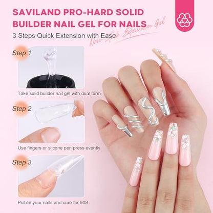 SAVILAND Solid Builder Nail Gel with U V Lamp for 3D Carving & Extension - Image 6
