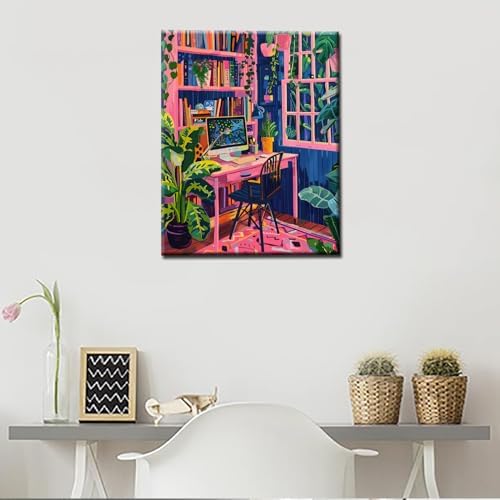 Bohemia Paint by Numbers Kits for Adult Paint by Numbers Kits Modern Art Style Paint by Numbers Kits on Colored Canvas,Book Oil Painting Art Set for Beginner Gift Home Decor DIY Framed 16x20 Inch - Image 3