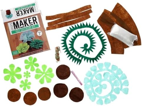 Essentials By Leisure Arts Felt Kit Mini Maker Succulent Green 2 Pc Needle Felt Kit with Supplies Included to Create Adorable Succulents! Perfect Felting Kits for Beginners Adult Craft - Image 3