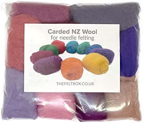 The Felt Box Needle Felting Wool Carded Batts Shade Pack 100 Grams 3.5 Oz - Pink/Purple - Image 7