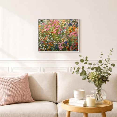 bitCNY Paint by Numbers for Adults, Colorful Wildflower Garden DIY Acrylic Painting Kit, Floral Paint by Number Canvas Art, Botanical Wall Decor for Home, 16x20 Inch - Image 4