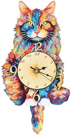 KAAYEE 3D Puzzles for Adults Maine Coon Clock Cat Wooden Puzzle DIY Craft by KAAYEEDirect