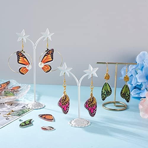 FASHEWELRY 56Pcs Acrylic Butterfly Wings Charms Fairy Wings Earring Charms Dragonfly Wings Pendants with 120Pcs Earring Hooks & Jump Rings for Crafts Jewelry Making - Image 2