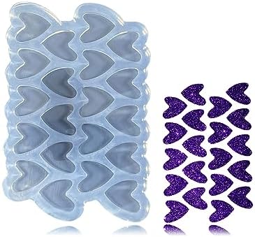 Angel Wings Glossy Mini Heart Earring Resin Mold Heart Shape Silicone Molds Epoxy Mold for DIY Earrings, Ear Studs, Key Chains, Pendant, Jewelry Making Crafts, Chocolate Cake Mold by AngelWings