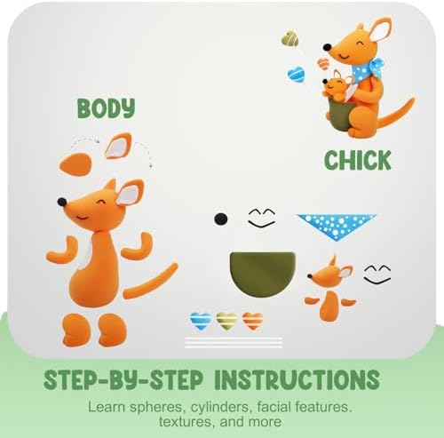LOUFOR Air Dry Clay Kit -12 Animals Modeling Clay for Kids Arts and Crafts - Image 3