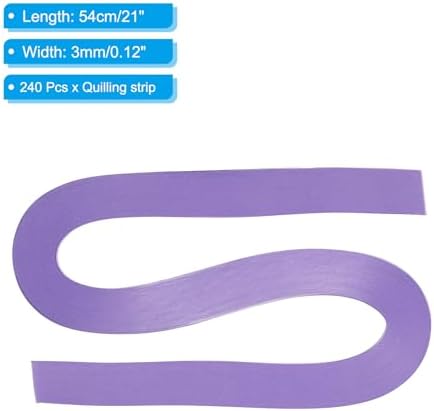 PATIKIL 240pcs Quilling Strips Paper 1/8"(3mm) 21"(54cm) Origami Paper Quilling Strip for Art DIY Hand Craft Christmas, Light Purple - Image 2