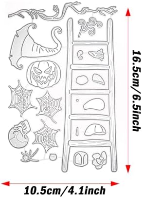 Skull Pumpkin Ladder Spider Cutting Dies for Card Making, 6.5inches Happy Halloween Die Cuts Set Metal Stencil for DIY Scrapbooking Card Craft Embossing Paper Dies - Image 4